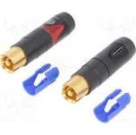 Zástrčka RCA vidlice přímý pájení zlacený na kabel 3÷7,3mm