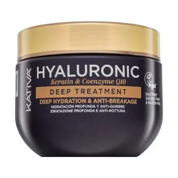 Vlasová regenerace Kativa Hyaluronic Keratin - Coenzyme Q10 Deep Treatment posilující maska s kyselinou hyaluronovou 300 ml