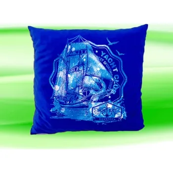 Dekorativní polštářek Polštářek s jachtou - yacht club modrý (polštář 35x35 cm)