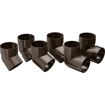 okap Koleno dvouhrdlové pro okapový svod PROAQUA 90 mm 87° plastové RAL 8017 hnědé