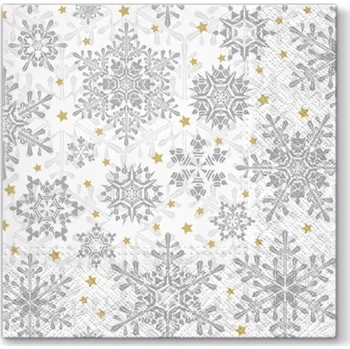 Papírový ubrousek PAW2 Papírové ubrousky PAW 33 cm x 33 cm Glowing Stars Silver 20 ks