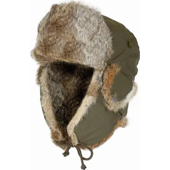 Čepice Kožešinová čepice "ušanka" oliv Velikost konfekční: S