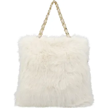 Kabelka Módní dámská plyšová kabelka do ruky Lilith, krémová