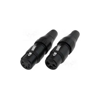 Elektrická zásuvka Zástrčka XLR zásuvka PIN 3 přímý na kabel pájení stříbřený