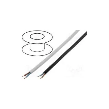 elektrický kabel Vodič OMY plochý lanko Cu 2x0,75mm2 PVC černá 300V Třída 5