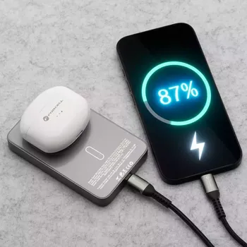 Powerbanka Powerbanka kompatibilní s MagSafe Forcell F-Energy SuperSlim QC4.0 PD 15W 10000 mAh, šedá