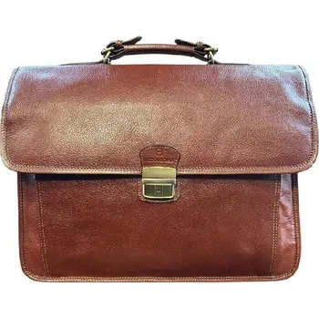 Pánská aktovka Luxusní aktovka Hexagona z pravé kůže koňaková 119057 2200 marron