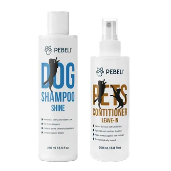 Kosmetika pro psa Akční balíček PEBELI Lesklá srst | šampon + kondicionér