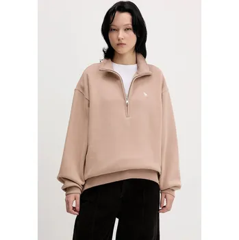 Dámská mikina Mikina Abercrombie & Fitch dámská, béžová barva, hladká, KI152-5418-420 KI152.5418.420 08X, vel. XL