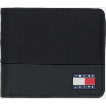 Peněženka Kožená peněženka Tommy Jeans pánská, černá barva, AM0AM13865 99X, vel. ONE SIZE