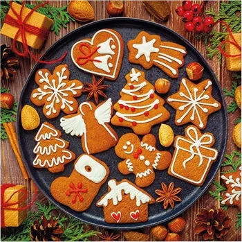 Papírový ubrousek PAW2 Papírové ubrousky PAW 33 cm x 33 cm Gingerbread icing decorated 20 ks