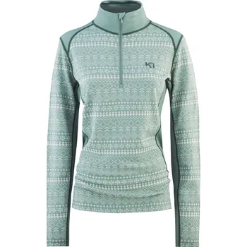 Dámské tričko Dámské Termo tričko KARI TRAA MAUD HALF ZIP 611369-SAGE – Zelená M