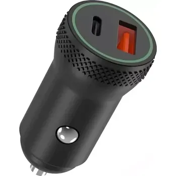 CL adaptér XO (CC33) 1x USB A, 1x USB C, PD 18W, black