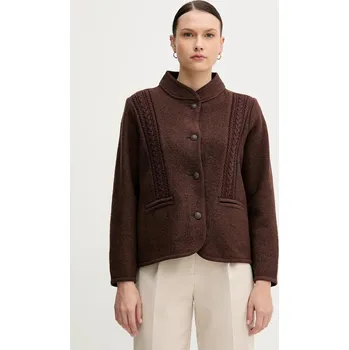 Pánská softshellová bunda Vlněná bunda Hoss Intropia hnědá barva, přechodná, 5432678 88X, vel. M