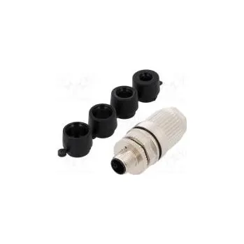 Elektrická zásuvka Zástrčka M12 PIN 5 vidlice kód L-Power na kabel IP67 přímý