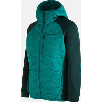 Pánská Zateplená bunda PEAK PERFORMANCE HELIUM DOWN HYBRID HOOD G77855130_GI1 – Zelená M