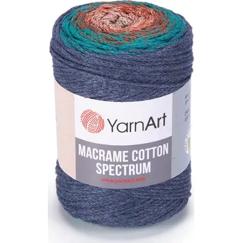 Příze Yarn Art Macrame Cotton Spectrum 1327 cihlová, zelená, šedá