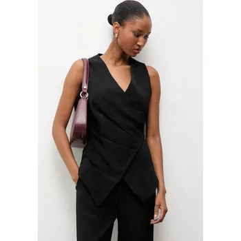 Dámská vesta Vesta Answear.LAB černá barva, oversize 120684.tok 99X, vel. L