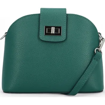 Trendy dámská kožená crossbody kabelka Vivianna, tyrkysová