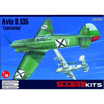 Plastikový model Sabrekits Avia B.135 Ljastovica 1:48