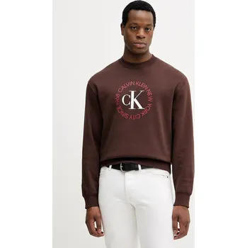 Pánská mikina Mikina Calvin Klein Jeans LV14RE250G hnědá 89X, vel. S