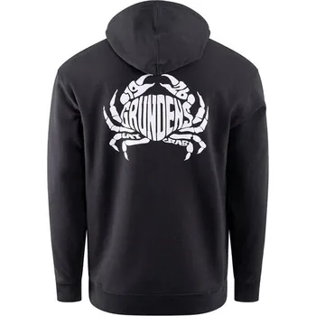 Rybářské oblečení Mikina Grundéns Eat Your Words DWR HD Hoodie Black Crab Graphic Velikost XXL
