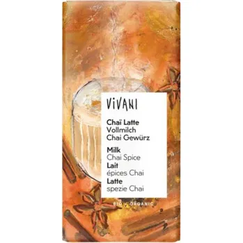 Čokoláda Vivani Čokoláda mléčná s kořením Chai latte 80g BIO