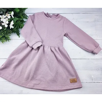 Dívčí šaty Kulišárny Šaty s dlouhým rukávem wafle PURPLE VELIKOST: 68