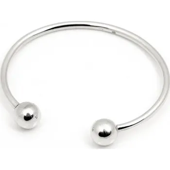 Náramek Dámský stříbrný pevný náramek s kuličkami STNA0905F + dárek zdarma