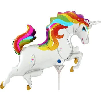 Balónek Fóliový balonek mini Jednorožec duhový 35cm