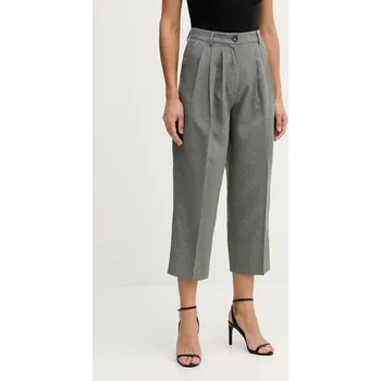 Dámské kalhoty Kalhoty Sisley dámské, šedá barva, střih cigarette, high waist, 4V99LF07S 90X, vel. 42