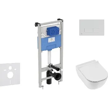 WC sada Ideal Standard ProSys - Set předstěnové instalace, klozetu a sedátka Mio, tlačítka Oleas M2, Rimless, Slowclose, Antibak, bílá ProSys120M SP67