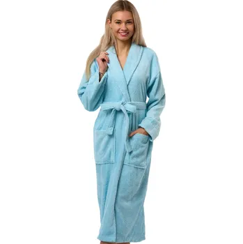 Dámský župan Dámský župan nebesky modrý, bavlna froté, se šálovým límcem 1ZF3098 modrá xl