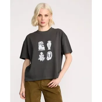 Dámské tričko triko VOLCOM Fa Vaderetro 1 VINTAGE BLACK velikost oblečení M