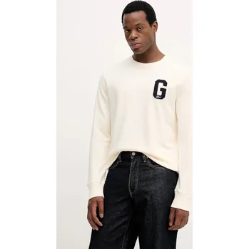 Pánská mikina Mikina Gant pánská, béžová barva, s aplikací, 2067062 01X, vel. XXL