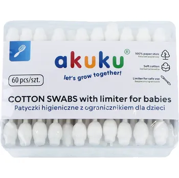 Vatová tyčinka Akuku Vatové tyčinky s omezovačem pro miminka