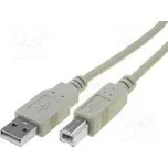 Kabel USB 2.0 USB A vidlice, USB B vidlice niklovaný 1,8m