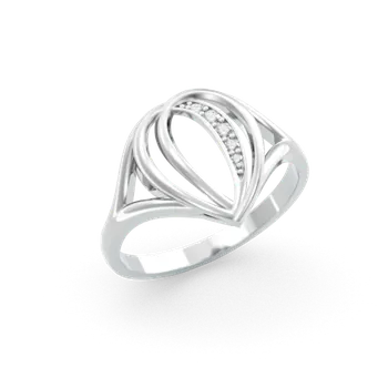 Prsten Couple, Prsten Lacrima, bílé zlato se zirkony, vel. 56, prům. 17.8 mm, 585-66-1-0331.1B00.0.56.001