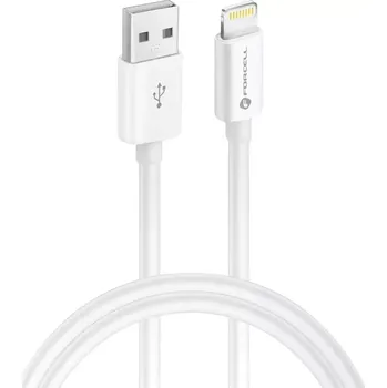 Datový kabel Kabel USB A na Lightning Forcell F-Energy MFi 2.4A 12W 1m, bílý