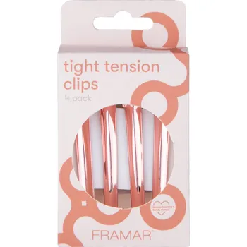 FRAMAR PROFESIONÁLNÍ KLIPSY DO VLASŮ TIGHT TENSION CLIPS ROSE GOLD 4 KS