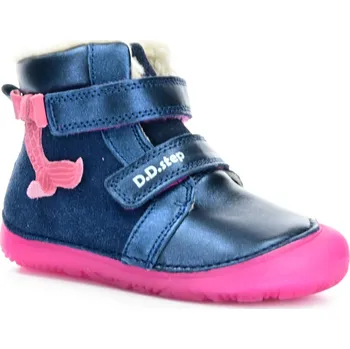Dívčí zimní obuv D.D.Step W073-52684 tmavě modré zimní barefoot boty Velikost boty (EU): 28, Vnitřní délka boty: 180, Vnitřní šířka boty: 71
