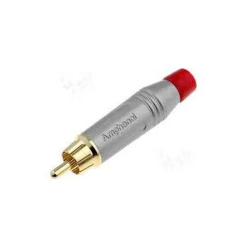 Audio kabel Zástrčka RCA vidlice přímý pájení šedá zlacený na kabel