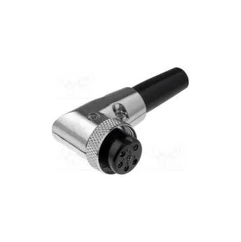 Elektrická zásuvka Zástrčka mikrofonní zásuvka PIN 6 na kabel úhlové 90° 6mm