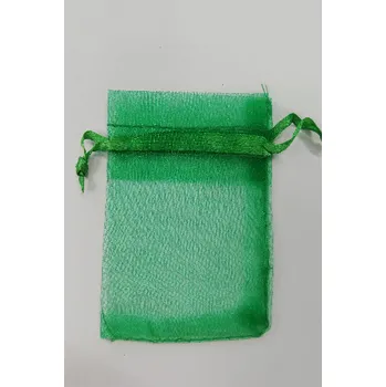 Organzový sáček - 9 x 7 cm - zelený