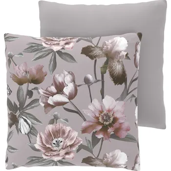 Povlečení LIVARNO® Potah na polštář z mikrovláknitého saténu, 50 x 60 cm, 2 kusy (květiny/béžová)