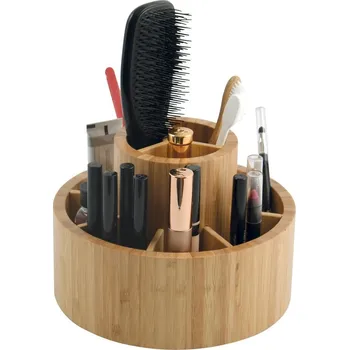 Organizér na kosmetiku Bambusový koupelnový organizér na kosmetiku/otočný v přírodní barvě Isalys – MSV ID_1816712