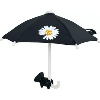 Deštník pro telefon s přísavkou, černá kytička