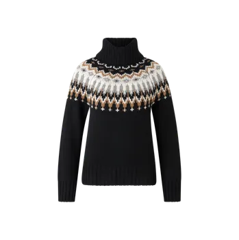 Dámský svetr Dámský norský svetr Ingrid-1 v černé/velbloudí/off-white barvě 36