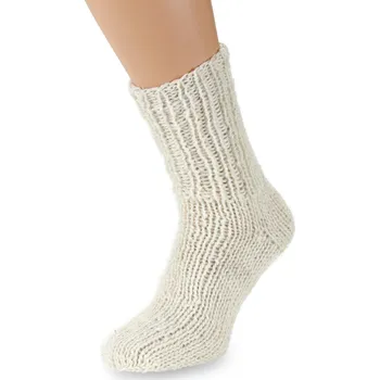 Dámské ponožky Wooline Ručně pletené ponožky 100% ovčí vlna krémová Velikost ponožek: EUR 39-42