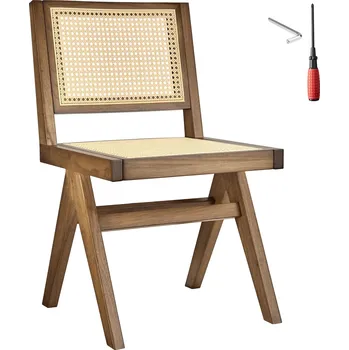 Jídelní set TecTake GmbH 405891 dřevěná židle lissy s vídeňským výpletem, nosnost 120 kg - světlý dub,za kus